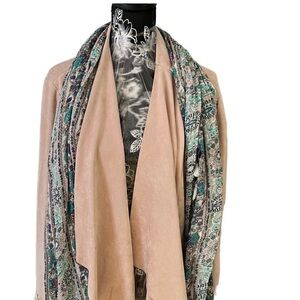 Tart Collection size 16 nude / light peach faux suede waterfall jacket NWT